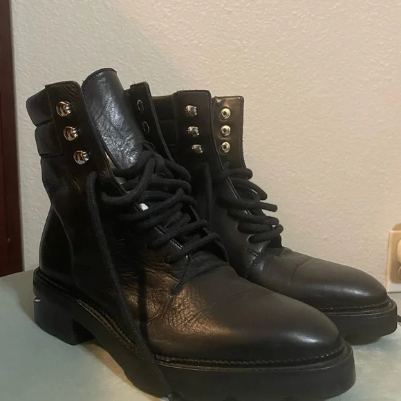 Alexander Wang Black Leather Women's Andy Boots - Picture 3 of 5